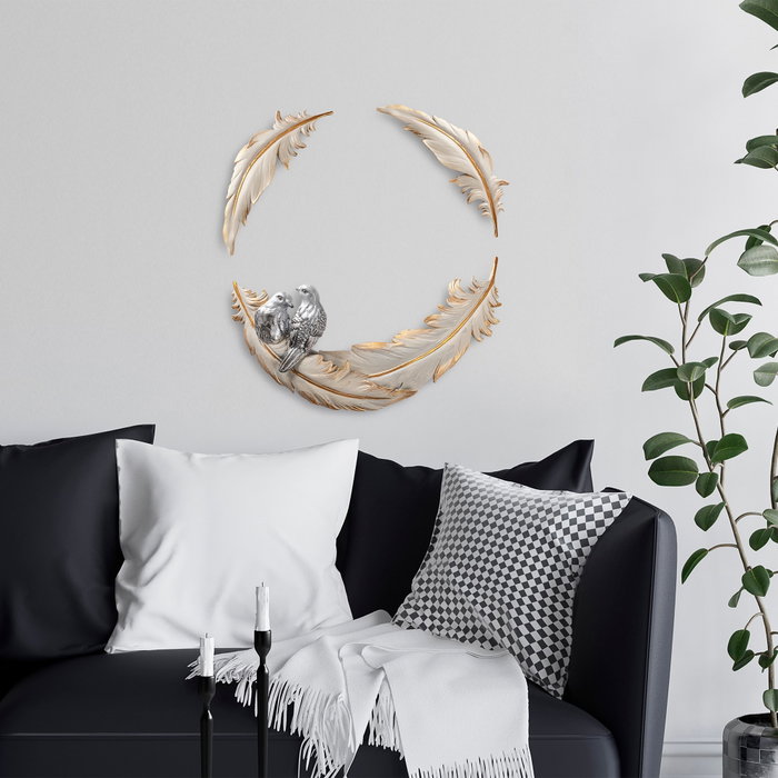 Aberto Design Love Birds - 2 Decoración de Pared Crema Aberto Design Love Birds - 2 Decoración de Pared Crema